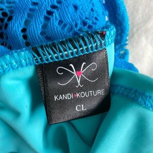 Kandi Kouture blue lace leotard new with tags